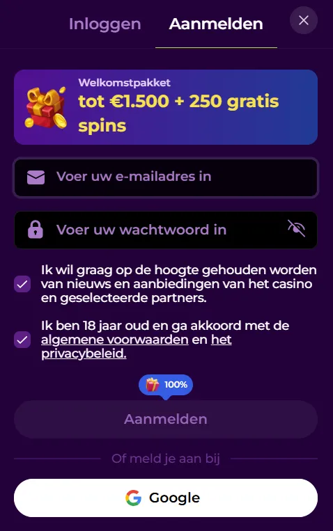 NoodleSpin Casino registr